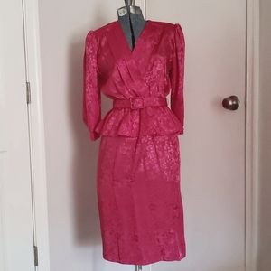 Alexis petite pink vintage dress with belt small